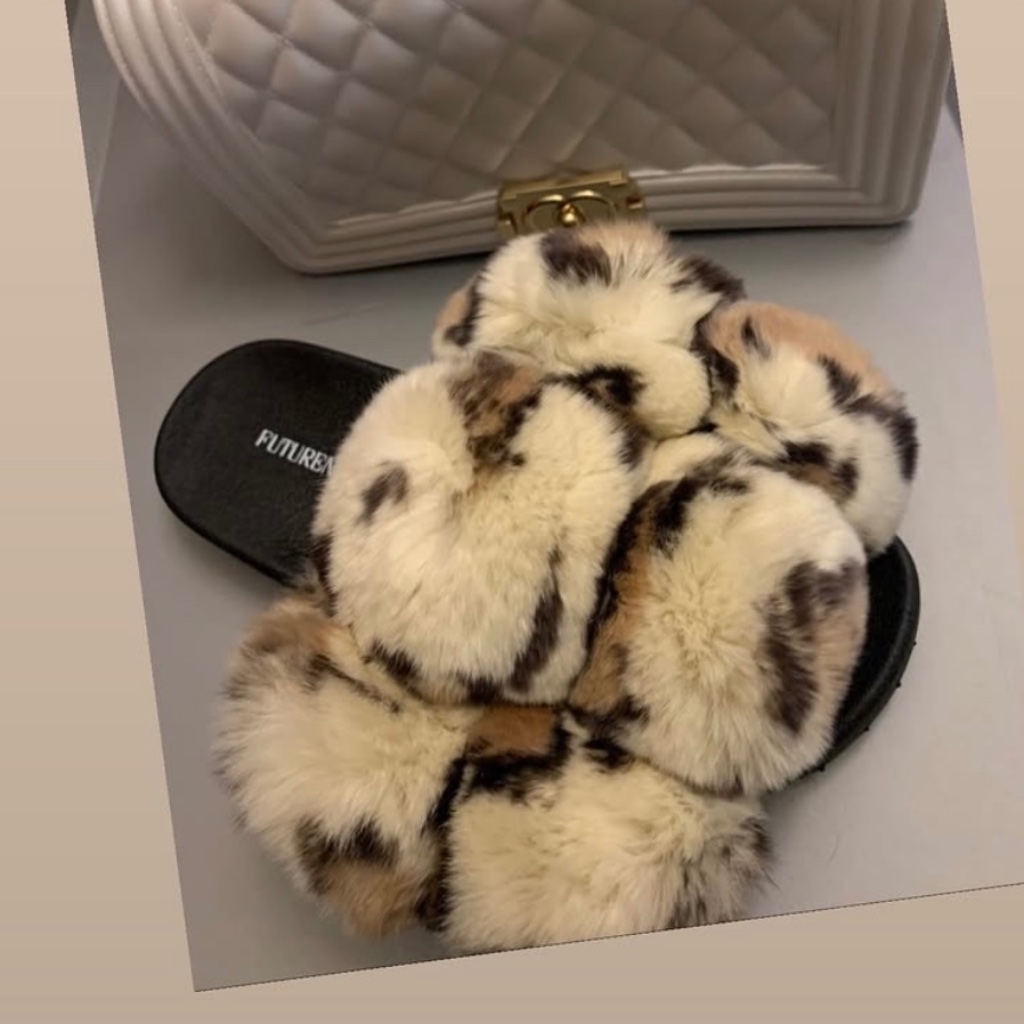 Brown Poms Real Fur Slides Sizes 75885995 Brown Poms Real Fur Slides Sizes 75885995
